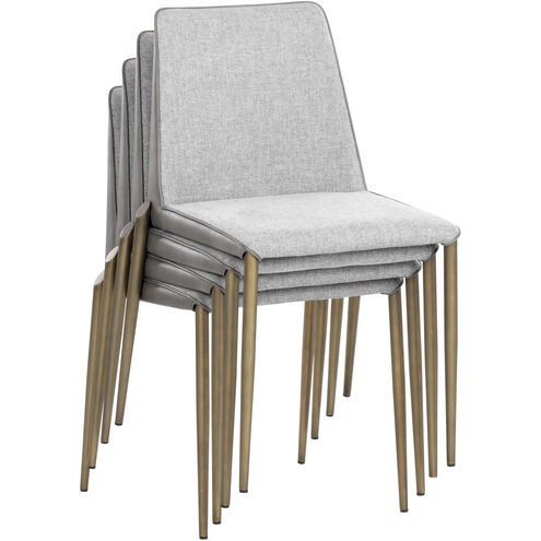 Renee Belfast Heather Grey / Bravo Metal Stackable Dining Chair, Set Of 2